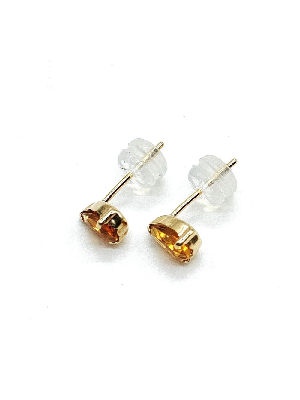 Jewelry Pierced Earring Citrine 0.8ct Gold 5508093